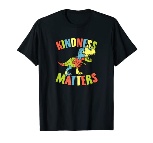 Kindness Matters Autism Puzzle Dinosaurio T-Rex Idea de regalo Amor Camiseta