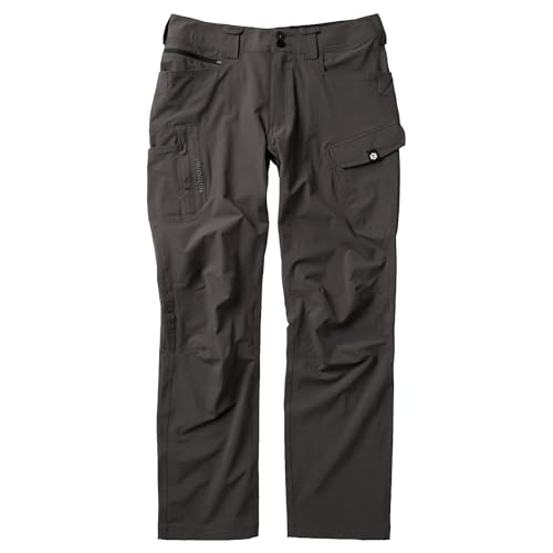 TRUEWERK Men's T1 WerkPant - Hot-Weather Lightweight Work Pants, Moisture-Wicking, Quick-Dry, 4-Way Stretch Softshell, Relaxed Fit, 8 Pockets, Deep Grey, 34W x 32L