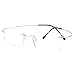 Agstum Pure Titanium Rimless Frame Prescription Hingeless Eyeglasses Rx (Silver., 52)