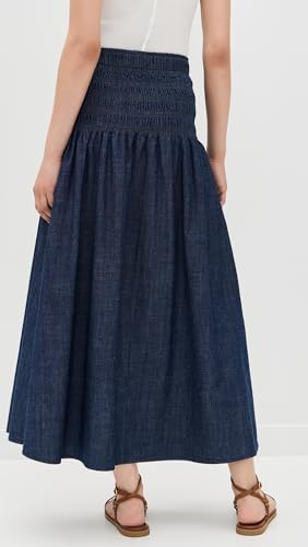 Madewell Women's Smocked Indigo Midi Skirt3