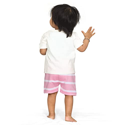 Image of ARIEL Baby Boys & Baby girls Cotton Printed Round Neck Half Sleeve T-shirt & Short Sets