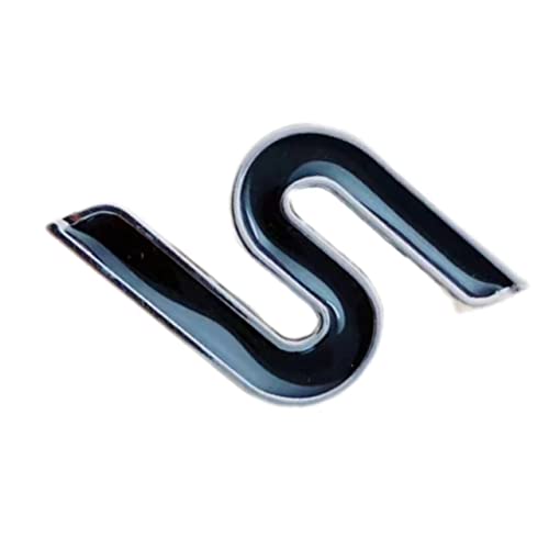 Image of New 3D Zinc Alloy S Emblem Badges car Rear Fender Trunk Sedan Letter Suitable Sticker for Sedan (Black)