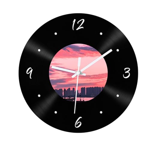 Horloge Murale Musicale Vinyle Décoration Salon Moderne et Silencieuse 30cm
