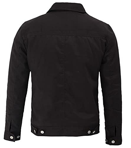 Blingsoul Mens Lightweight Jackets - Black Cotton Trucker Jacket For Men4