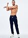 JMIERR Men's Athletic Joggers with Zip Pockets Tapered Fit for Early Fall Fashion Gym Running Workout Track Sweatpants, S, Navy Blue
