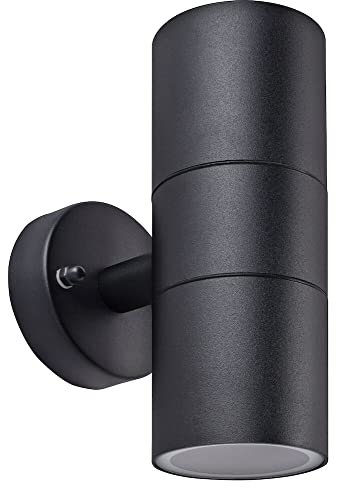 Iluminación de pared Luceco decorativa exterior negra con zócalo GU10 IP54 2