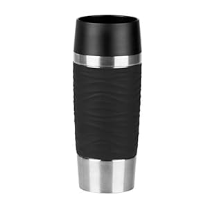 EMSA N2010500 Travel Mug Waves, 360 ml, Quick Press sluiting, Zwart