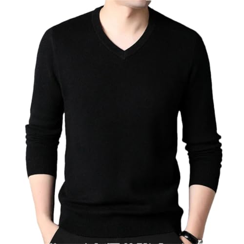 Men Pullovers V Neck Long Sleeved Stretch Sweaters Business Knit Top Men