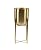 CosmoLiving by Cosmopolitan Metal Indoor Outdoor Planter Dome Large Planter Pot with Removable Stand, Set of 2 Planters 19", 22"H, Gold