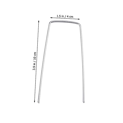 balacoo 100 piezas U-Clavos galvanizados para suelo para césped y jardín Clavos de acero duraderos para asegurar tiendas, toldos y paisajismo miniatura 6