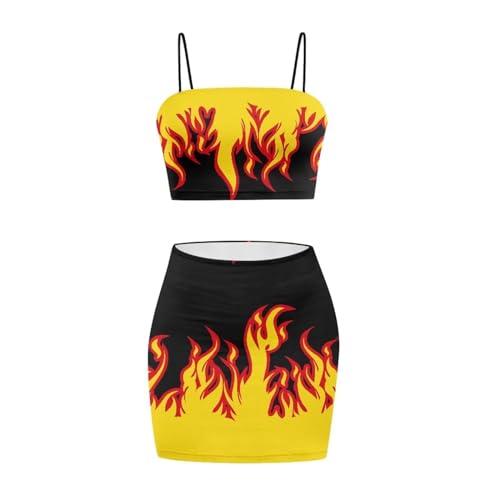 Women's Ruched Cami Crop Top Bodycon Skirt 2 Piece Outfits Dress Sexy Mini Club Dress Slim Fit3