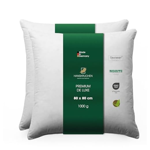 Hanskruchen Daunenkissen Premium de Luxe – 2er-Pack (80x80 cm)