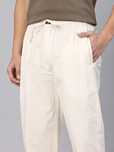 Image of Majestic Man Men's Pure Cotton Solid Lounge Pyjama Pants| Comfort Fit | Elastic Waist with Drawstring | 3 Pockets | Front Zip Closure