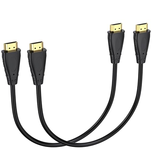 4K Short HDMI Cable 1 FT 2-Pack, HDMI 2.0 Cable 18Gbps, Flexible PVC Cable