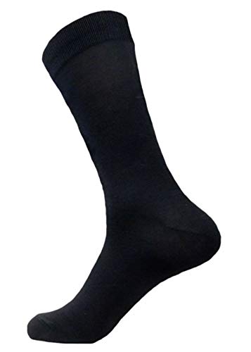 MENS BLACK DRESS SOCKS COTTON BLEND 12 PAIRS FORMAL/SUIT/CASUAL OR UNIFORM SOCKS 10-134
