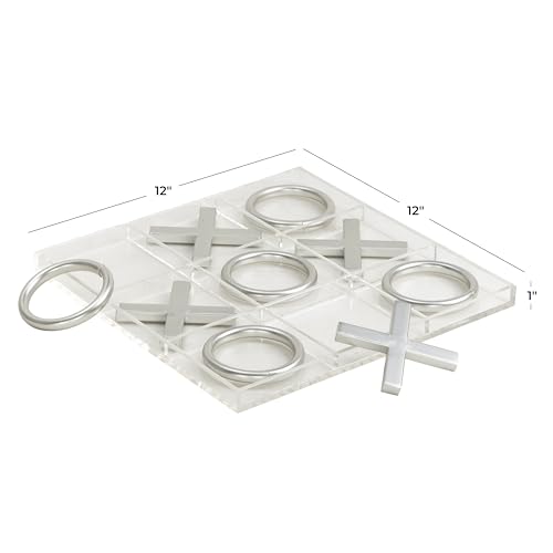 Juego de mesa Tic Tac Toe 12 x 12 x 1 in, plástico acrílico miniatura 6