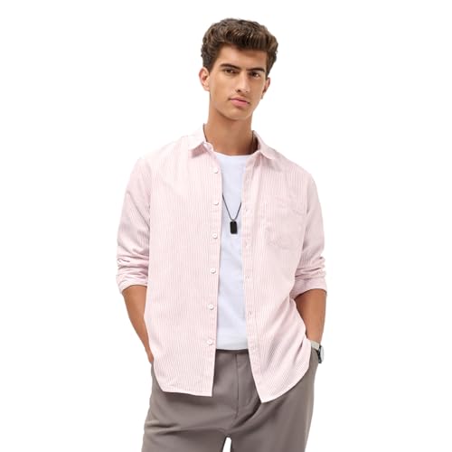 Image of Urbano Fashion Men's Cotton Full Sleeve Regular Fit Casual Striped Shirt