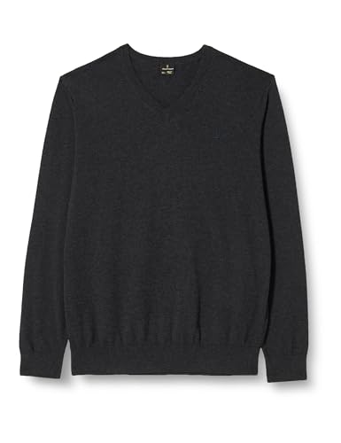 Pull basique en tricot fin homme Bridgeport col rond ajustable anthracite
