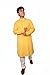 HOME ARCHIVE Men's Cotton Solid Indian Kurta Pajama Set with Neck Embroidery Mandarin Collar Casual Fashion Gift for Men (US, Alpha, Medium, Regular, Regular, Yellow)