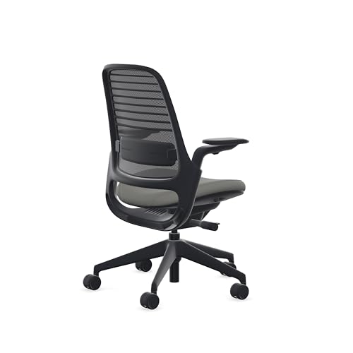 Image of Steelcase Series 1 Office Chair, Carpet Floors, Licorice + Night Owl Era