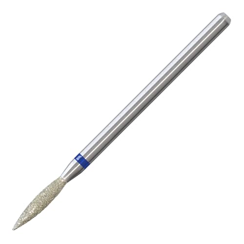 HYTOOS 2mm Long Flame Cuticle Clean Nail Drill Bit, Russian Diamond Nail Bits Professional Safety Under Nail Cleaner Burr for Cuticle Dead Skin, Electric Nails Drill Accessories, Medium