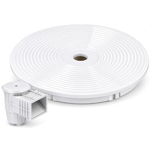 FLUVIA Tapa Circular Skimmer Universal para Piscina con Accesorios Montaje Rapido Color Blanco 21,4 x 18,6 x 2cm Universal Cubierta Superior de Skimmer Piscinas Hoteles Compatible con Astral Pool