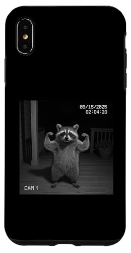 Funny Raccoon Flexing On Security Camera スマホケース iPhone XS Max 用