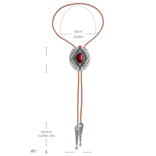 Image of Btilasif Bolo Tie Brown for Men, Scorpion Luminous Stone Cowboy Tie Western Leather Necktie Necklace for Women