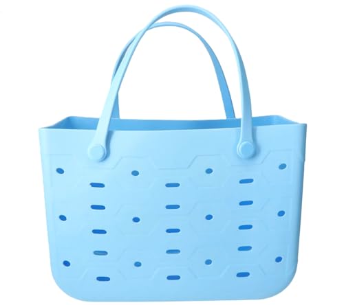 X-Large Eva Beach Tote Travel Bag Rubber for Girls and Women Large Capacity, for Boat Pool Beach Gym Essentials Carrier Overnight Bag, Perforated Design