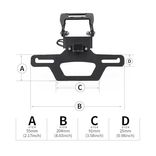 Support Plaque d'Immatriculation Moto LED Éliminateur Garde-Boue
