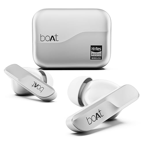 Image of Boat Airdopes 800 HiDef, Hi-Res Audio LDAC, 4Mic ENx, App Support, ASAP Charge, IPX5, Low Latency, Dual Pairing, BTv5.3, Bluetooth TWS in Ear Earbuds Wireless Earphones (Sterling Silver)