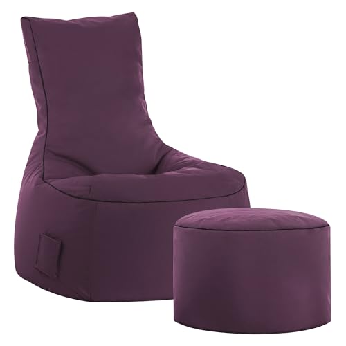 SITTING POINT only by MAGMA Sitzsack-Set Scuba Swing + Hocker aubergine
