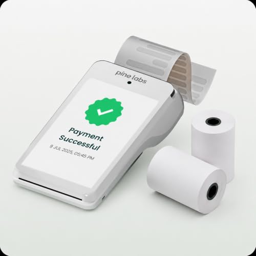 Image of PINE LABS Paper Rolls | POS Machines Thermal Rolls | Printing Rolls | EDC Rolls | POS Rolls | Billing Rolls |15 meter (Length) x 56mm (Width) - 40mm Diameter (Pack of 100)