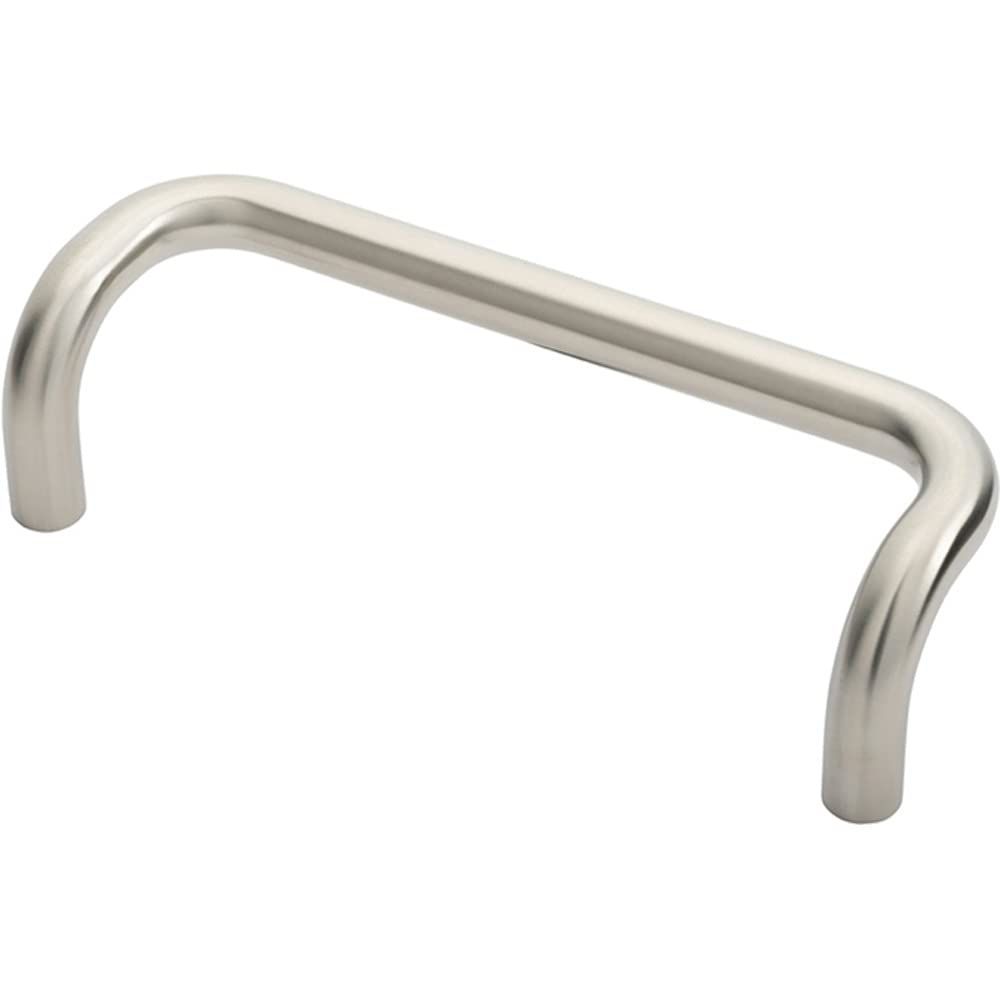 Loops Satin Stainless Steel Cranked Door Pull Handle - 19Mm Dia - 225Mm Fixing Centres - Satin Steel | Tubular Design Pull Handle - Suitable For Lightweight Internal Doors - Cabinet, Wardrobe, Cupboard Door Handle