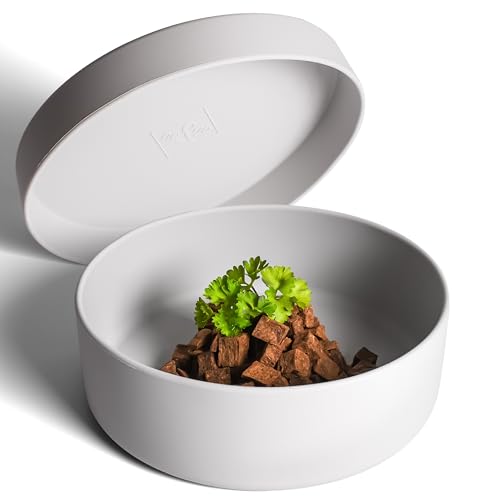 ne&no® Silikon Hundenapf 1200 ml mit Deckel für kleine und mittelgroße Hunde | im Kühlschrank luftdicht verschlossen | Futternapf Hund rutschfest | Fressnapf Hund Set