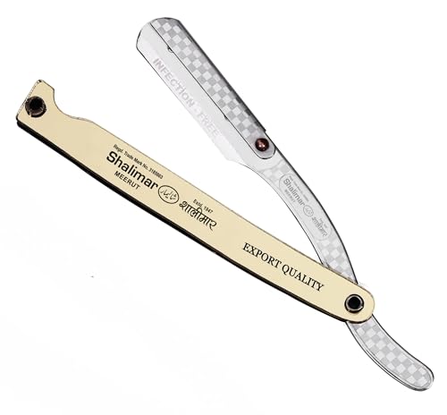 Image of Shalimar Brand Professional Barber Salon Shaving Straight Edge Razor Barber Beard Shaping Razor Plastic Handle Stainless Steel Head For Men
