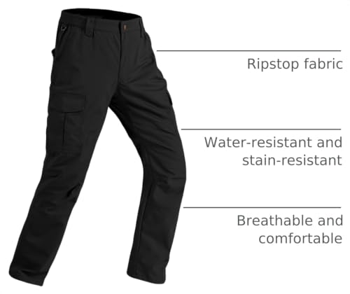 Image of CNBQDD Mens Work Pants Ripstop Waterproof Cargo Pants for Men with 7 Pockets Tactical Hiking Pants
