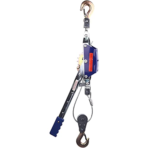 Treuil manuel à levier robuste avec 2 crochets pour levage et traction de charges