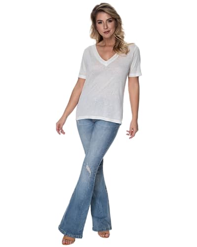 Blusa Gola V De Linho e Viscose (G)