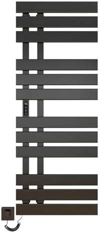 Towel Rail Bathroom Radiator, Electric Towel Rail Bathroom Black WiFi, 500×1300mm, 450W, WiFi Towel Warmer, for Alexa and Google Home and APP, Electri...