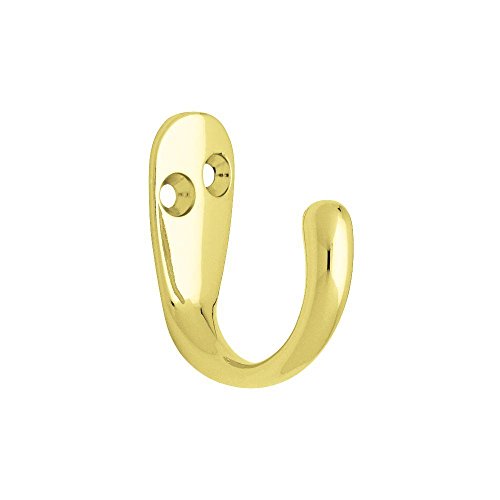 Liberty Hardware B59103Z-PB-C Single Prong Robe Hook, Polished Brass