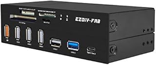 EZDIY-FAB PC Front Panel Internal Card Reader USB HUB, USB 3.1 Gen2 Type-C Port,USB 3.0 Support SD MS XD CF TF Card for Computer, Fits Any 5.25