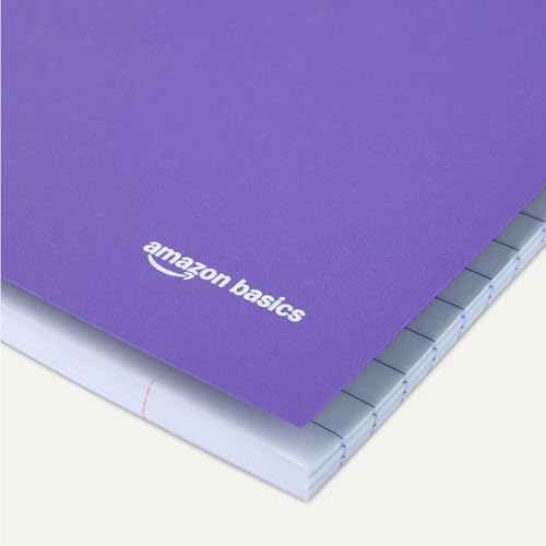 Image of Amazon Basics Wide-Ruled Spiral Notebooks with Poly Cover, 8 inch x 10.5 inch, 100 Sheets, Radiant Orchid, 3-Pack