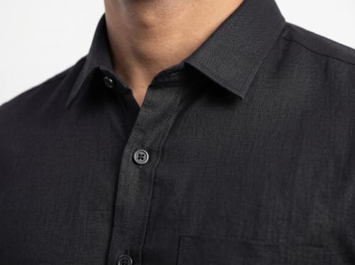 Image of Men's Regular Fit 100% Cotton Solid Casual Shirt