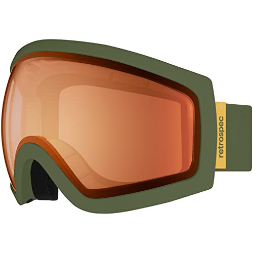 Retrospec Traverse Ski & Snowboard Snow Goggles for Men and Women with Spherical Lens - Anti-Fog and OTG Design, 100% UV Protection for Skiing and Snowboarding