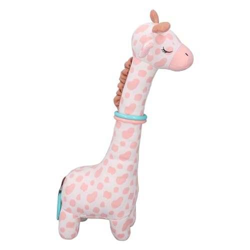 Juguete mordedor de jirafa de felpa rosa para bebés