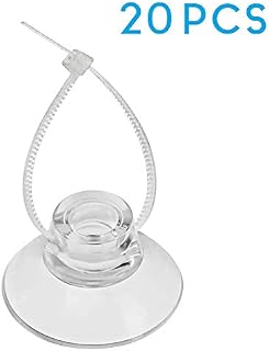 Pawfly 20 Pack Suction Cups with 40 Pieces Adjustable Zip Ties for Aquarium