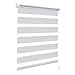 Produktbild WOLTU Doppelrollo Klemmfix ohne Bohren Grau B55 x H150 cm, Duo Rollo lichtdurchlässig Fensterrollo für innen verdunkelnd, Zebrarollo mit Kettenzug - Seitenzugrollo für Fenster und Tür
