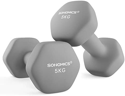 SONGMICS 2 Stück Hexagon Hanteln mit Neoprenbeschichtung für Krafttraining, Fitness, Zuhause