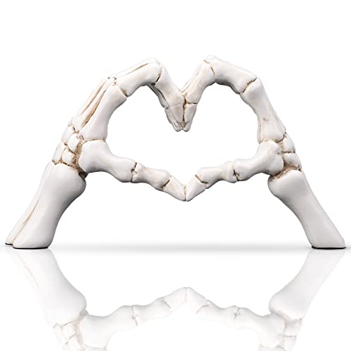 Estatua de Mano Blanca con Gestos en Forma de Corazón de Resina miniatura 1